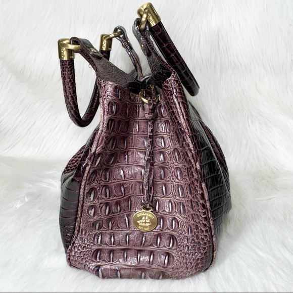 SOLD-Brahmin Leather Croc Embossed Ombre Slouchy Hobo Satchel Purse - Picture 5 of 10